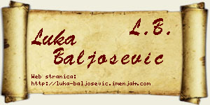 Luka Baljošević vizit kartica